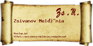 Zsivanov Melánia névjegykártya
